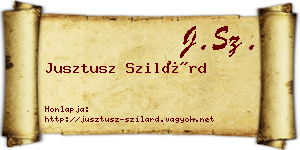 Jusztusz Szilárd névjegykártya